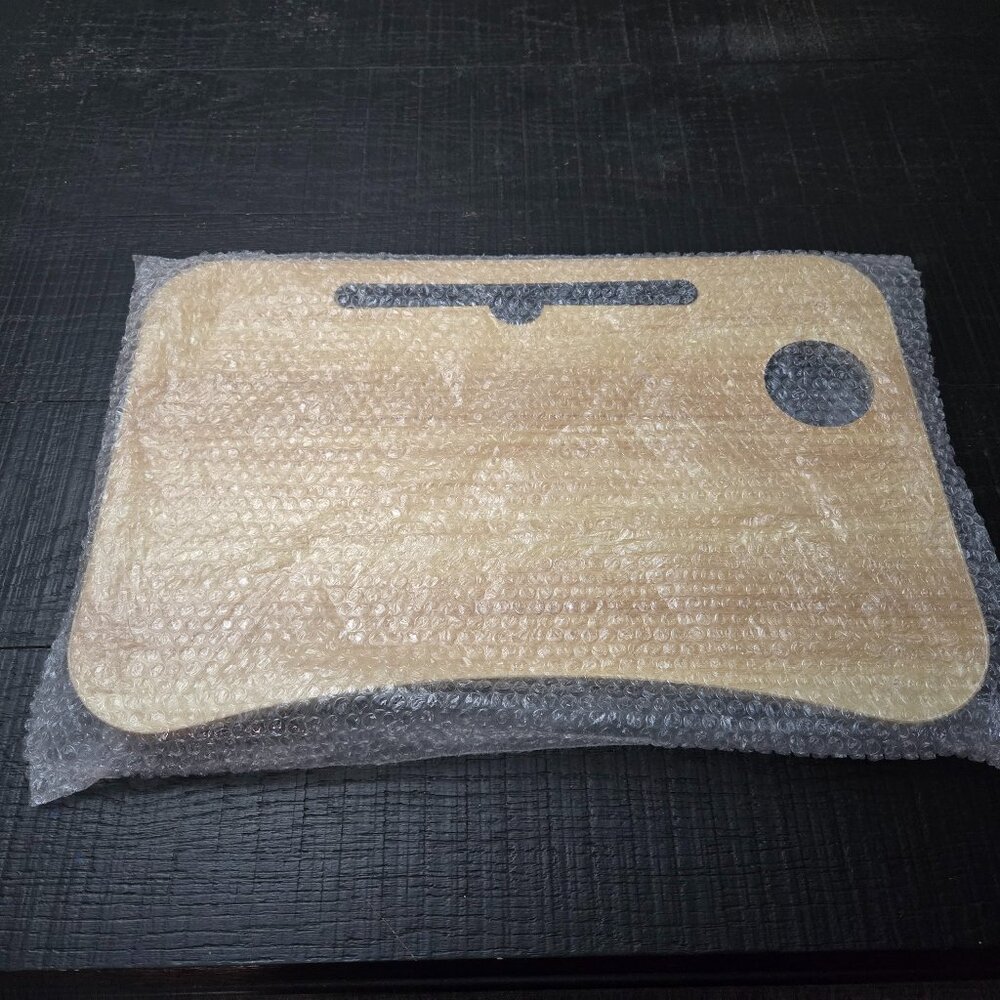 Wooden Tray with Mobile Phone Card Slot and Water Cup Slot- New, never used.